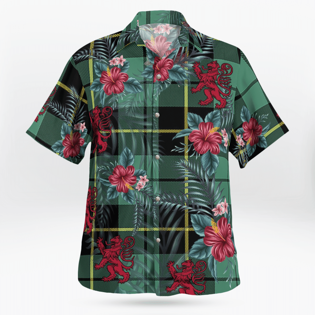 Clan Wallace Hunting Ancient Tartan Scottish Lion Hawaiian Shirt FH97 Wallace Hunting Ancient Tartan Tartan Hawaii Shirt   