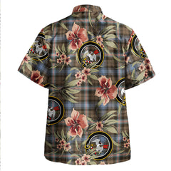 Clan Gammell Weathered Tartan Crest Badge Aloha Hawaiian Shirt Tropical Old Style ZZ58 Gammell Weathered Tartan Tartan Today   