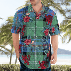 Clan Sutherland Old Ancient Tartan Scottish Lion Hawaiian Shirt KB98 Sutherland Old Ancient Tartan Tartan Hawaii Shirt   