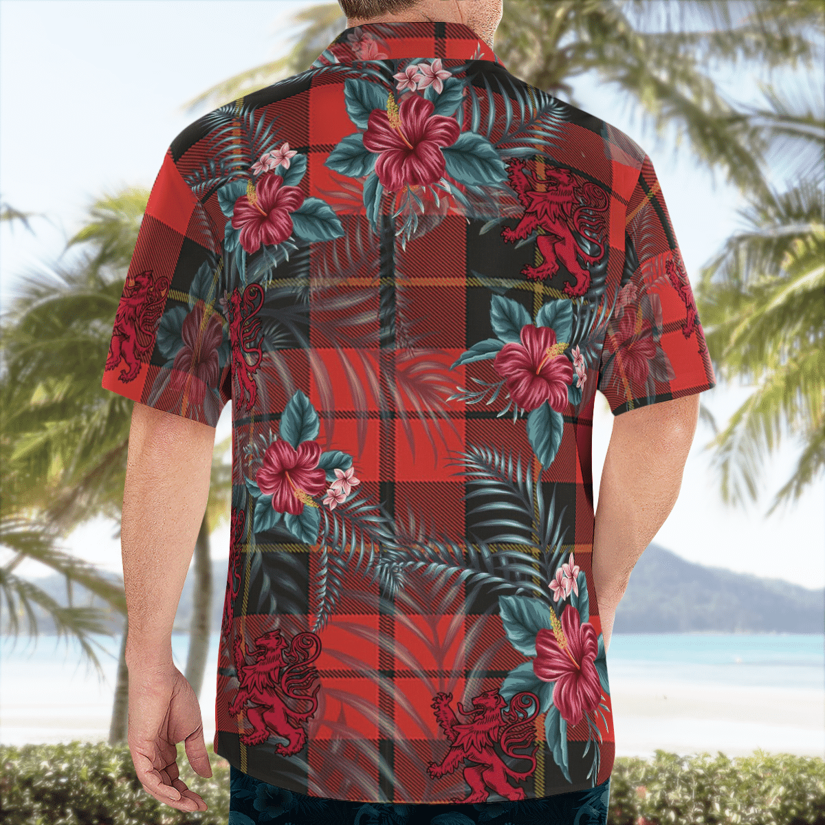 Clan Wallace Weathered Tartan Scottish Lion Hawaiian Shirt NX26 Wallace Weathered Tartan Tartan Hawaii Shirt   
