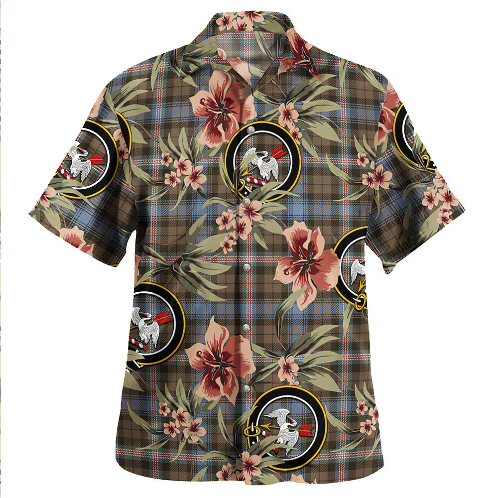 Clan Gammell Weathered Tartan Crest Badge Aloha Hawaiian Shirt Tropical Old Style ZZ58 Gammell Weathered Tartan Tartan Today   