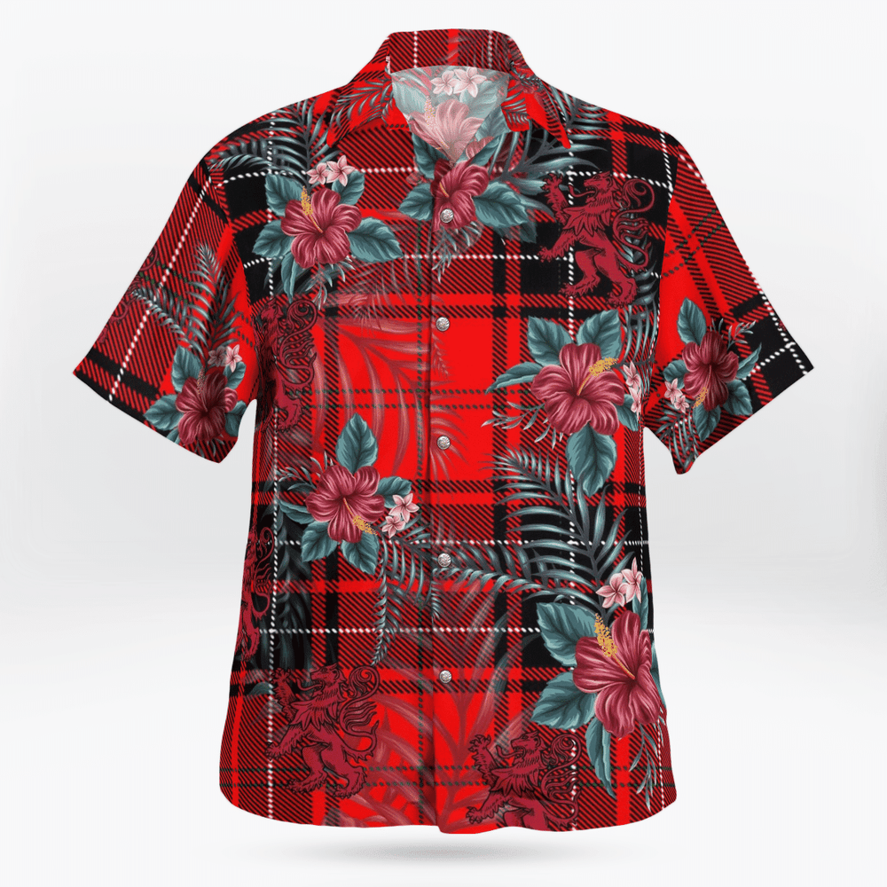 Clan Wemyss Modern Tartan Scottish Lion Hawaiian Shirt BL22 Wemyss Modern Tartan Tartan Hawaii Shirt   