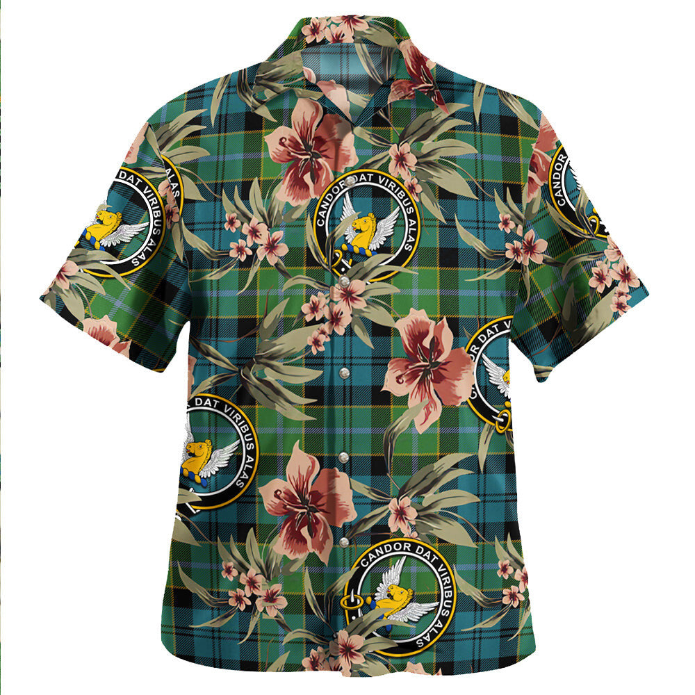 Clan Hogarth Ancient Tartan Crest Badge Aloha Hawaiian Shirt Tropical Old Style JL23 Hogarth Ancient Tartan Tartan Today   
