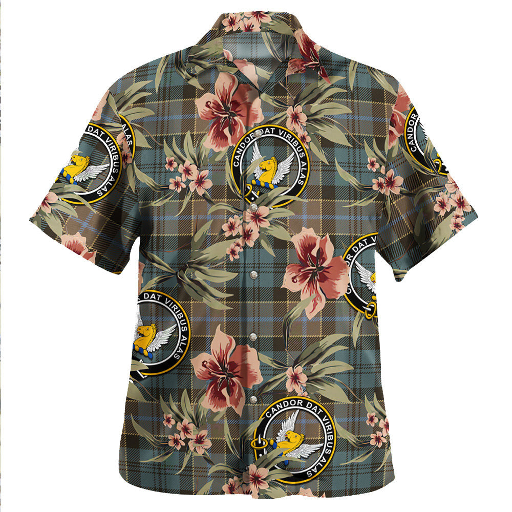 Clan Hogarth Weathered Tartan Crest Badge Aloha Hawaiian Shirt Tropical Old Style AT14 Hogarth Weathered Tartan Tartan Today   