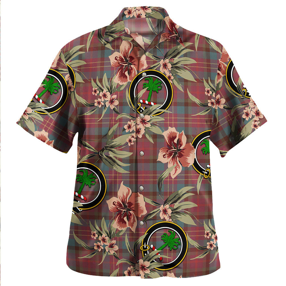 Clan Leighton Weathered Tartan Crest Badge Aloha Hawaiian Shirt Tropical Old Style AZ36 Leighton Weathered Tartan Tartan Today   