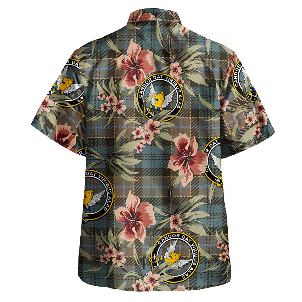Clan Hogarth Weathered Tartan Crest Badge Aloha Hawaiian Shirt Tropical Old Style AT14 Hogarth Weathered Tartan Tartan Today   