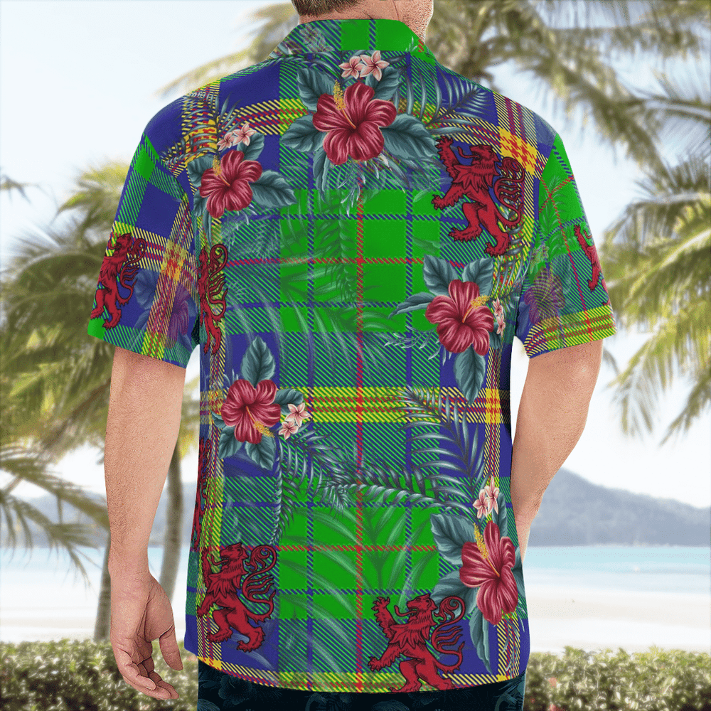 Clan New Mexico Tartan Scottish Lion Hawaiian Shirt UP86 New Mexico Tartan Tartan Hawaii Shirt   