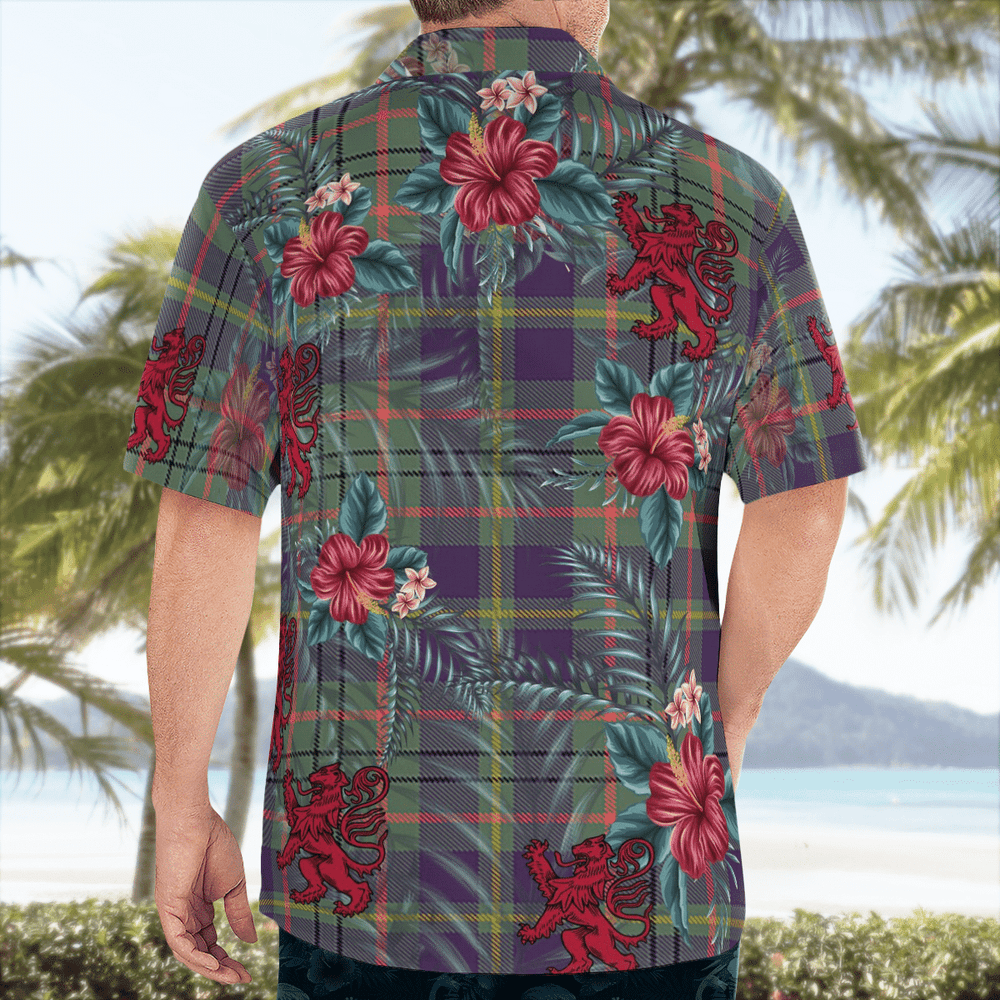 Clan Taylor Weathered Tartan Scottish Lion Hawaiian Shirt OH40 Taylor Weathered Tartan Tartan Hawaii Shirt   