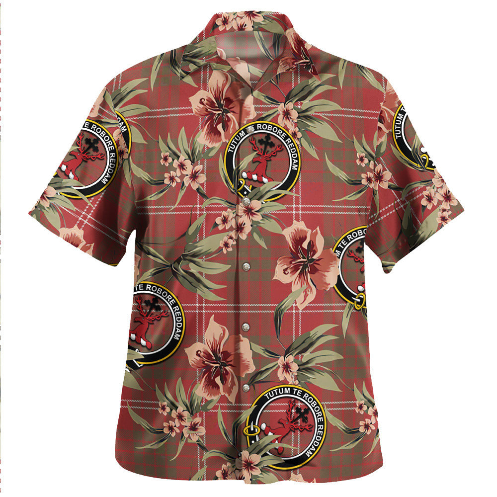 Crawford Red Weathered Tartan Clan Crest Badge Aloha Hawaiian Shirt Tropical Old Style LZ24 Crawford Red Weathered Tartan Tartan Today   