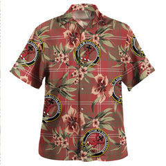 Crawford Red Weathered Tartan Clan Crest Badge Aloha Hawaiian Shirt Tropical Old Style LZ24 Crawford Red Weathered Tartan Tartan Today   