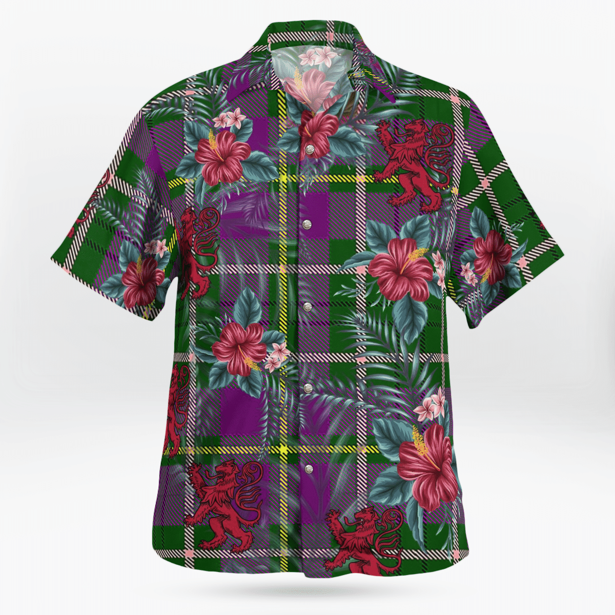 Clan Taylor Tartan Scottish Lion Hawaiian Shirt SK91 Taylor Tartan Tartan Hawaii Shirt   