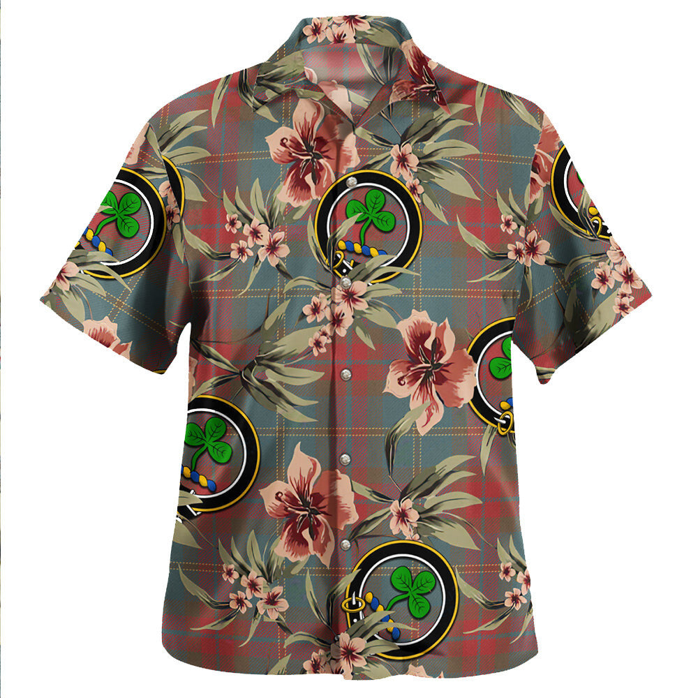 Harvey Weathered Tartan Clan Crest Badge Aloha Hawaiian Shirt Tropical Old Style GS12 Harvey Weathered Tartan Tartan Today   
