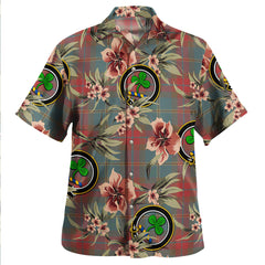 Harvey Weathered Tartan Clan Crest Badge Aloha Hawaiian Shirt Tropical Old Style GS12 Harvey Weathered Tartan Tartan Today   