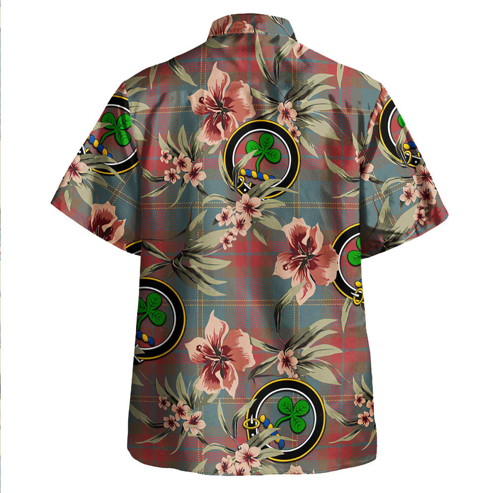 Harvey Weathered Tartan Clan Crest Badge Aloha Hawaiian Shirt Tropical Old Style GS12 Harvey Weathered Tartan Tartan Today   