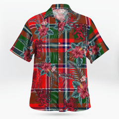 Clan Spens Modern Tartan Scottish Lion Hawaiian Shirt NH48 Spens Modern Tartan Tartan Hawaii Shirt   