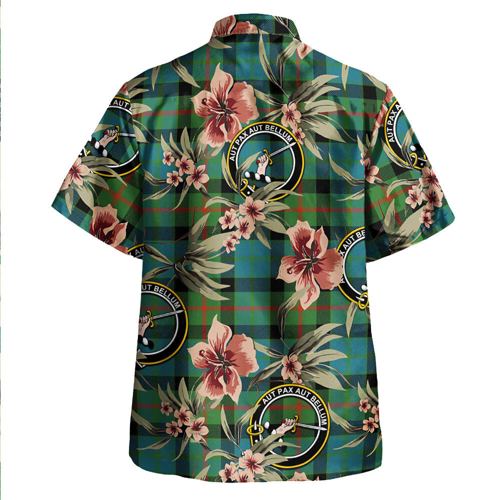 Clan Gunn Ancient Tartan Crest Badge Aloha Hawaiian Shirt Tropical Old Style PY70 Gunn Ancient Tartan Tartan Today   