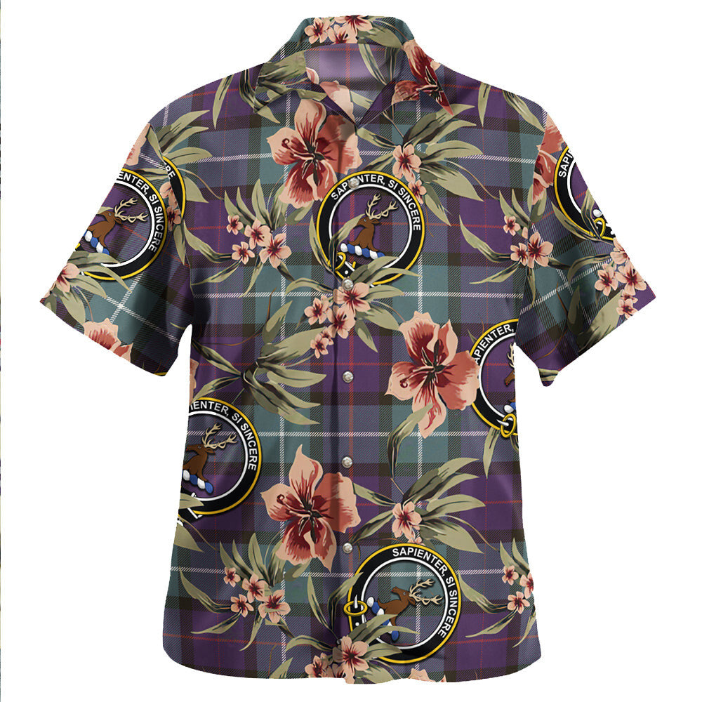 Clan Davidson Weathered Tartan Crest Badge Aloha Hawaiian Shirt Tropical Old Style ZH49 Davidson Weathered Tartan Tartan Today   