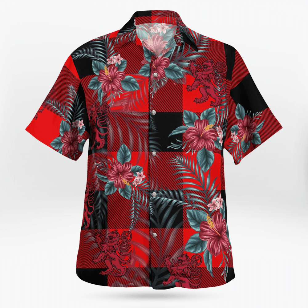 Clan Rob Roy MacGregor Modern Tartan Scottish Lion Hawaiian Shirt AH62 Rob Roy MacGregor Modern Tartan Tartan Hawaii Shirt   
