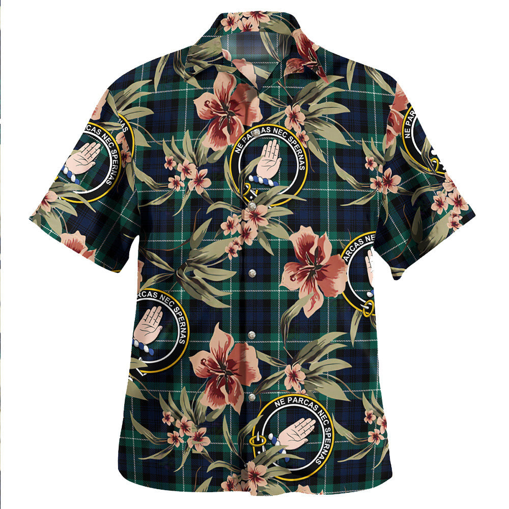 Clan Lamont Modern Tartan Crest Badge Aloha Hawaiian Shirt Tropical Old Style RH44 Lamont Modern Tartan Tartan Today   
