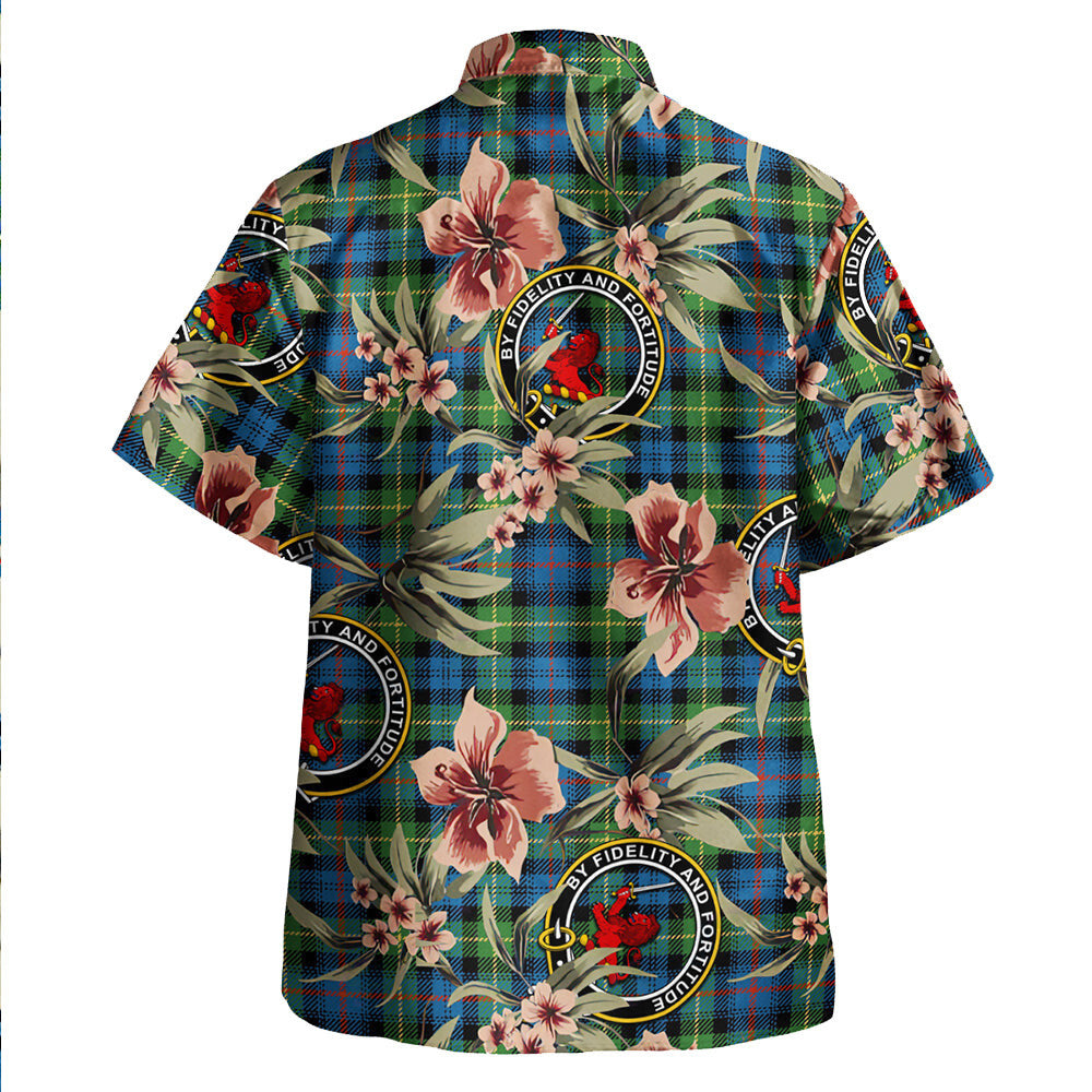 Clan Farquharson Ancient Tartan Crest Badge Aloha Hawaiian Shirt Tropical Old Style GI10 Farquharson Ancient Tartan Tartan Today   