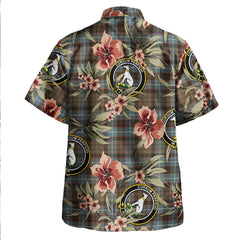 Clan Hunter of Peebleshire Weathered Tartan Crest Badge Aloha Hawaiian Shirt Tropical Old Style CS63 Hunter of Peebleshire Weathered Tartan Tartan Today   
