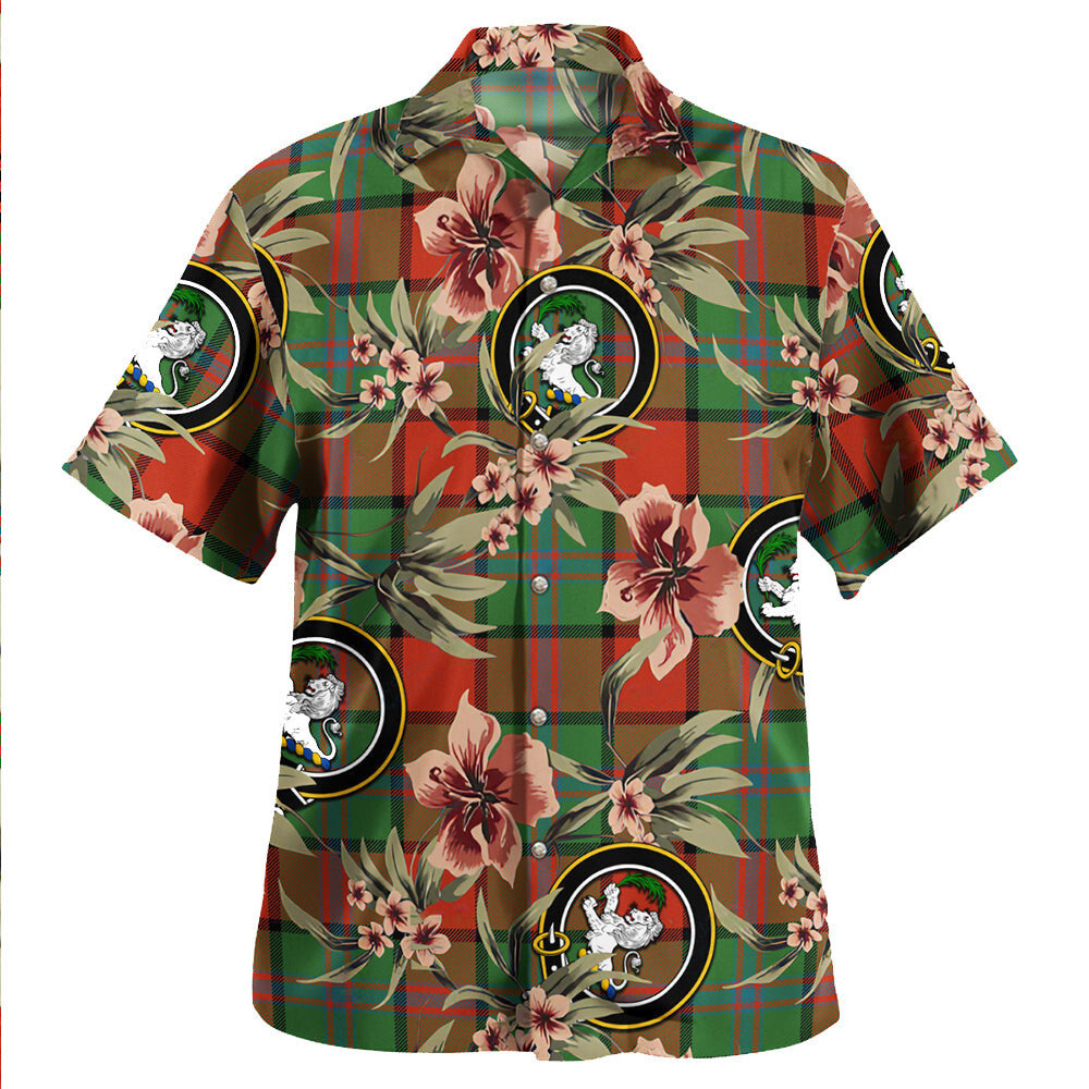 Clan Plummer Ancient Tartan Crest Badge Aloha Hawaiian Shirt Tropical Old Style WE63 Plummer Ancient Tartan Tartan Today   