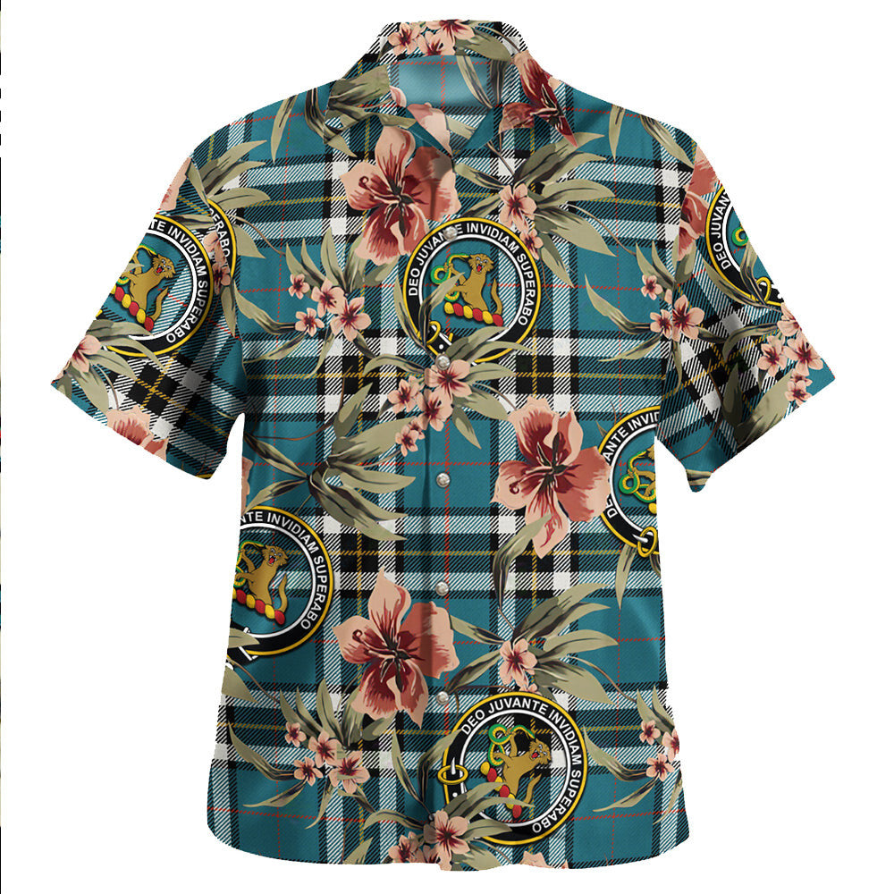 Clan Thomson Blue (MacThomas BlueThompson Dress) Ancient Tartan Crest Badge Aloha Hawaiian Shirt Tropical Old Style KU98 Thomson Blue (MacThomas BlueThompson Dress) Ancient Tartan Tartan Today   
