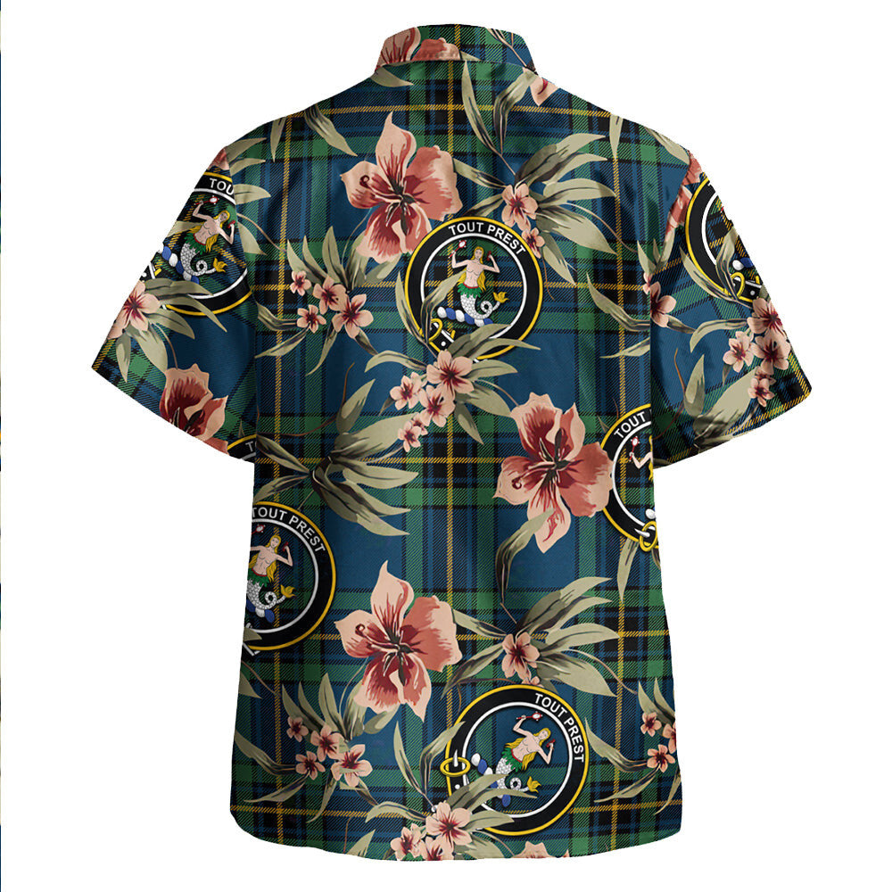 Clan Murray of Elibank Modern Tartan Crest Badge Aloha Hawaiian Shirt Tropical Old Style AB12 Murray of Elibank Modern Tartan Tartan Today   