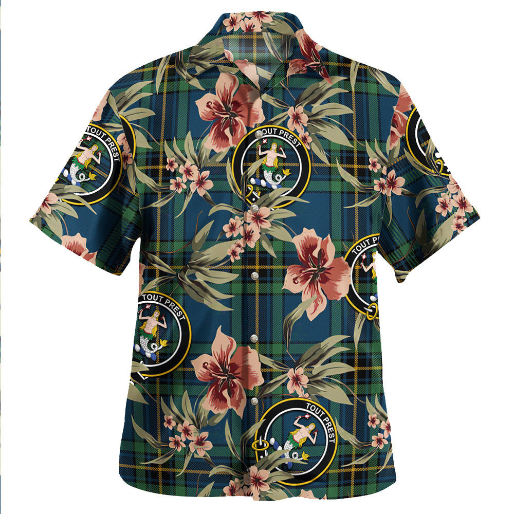 Clan Murray of Elibank Modern Tartan Crest Badge Aloha Hawaiian Shirt Tropical Old Style AB12 Murray of Elibank Modern Tartan Tartan Today   