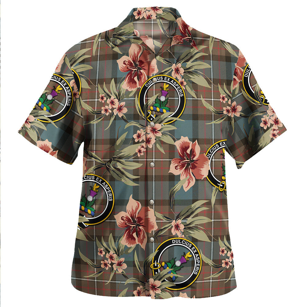 Clan Ferguson Weathered Tartan Crest Badge Aloha Hawaiian Shirt Tropical Old Style AP34 Ferguson Weathered Tartan Tartan Today   