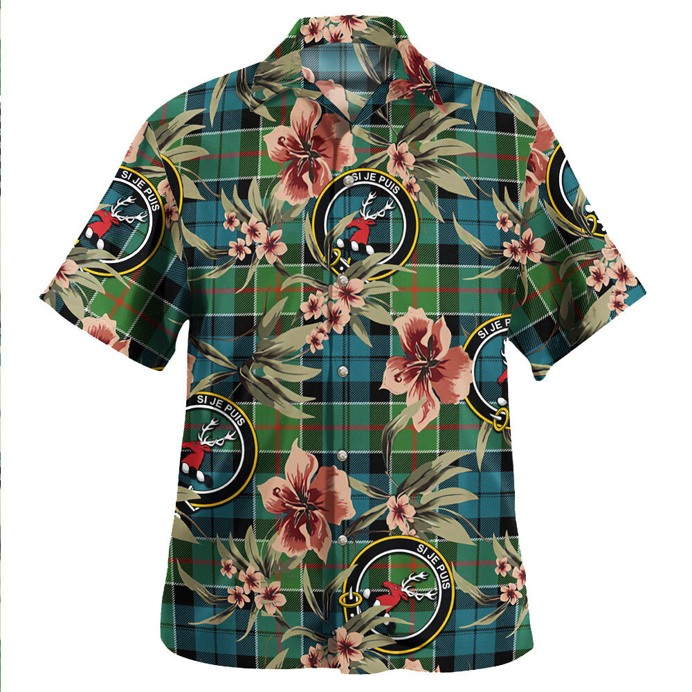 Clan Colquhoun (Cowans) Ancient Tartan Crest Badge Aloha Hawaiian Shirt Tropical Old Style MY69 Colquhoun (Cowans) Ancient Tartan Tartan Today   