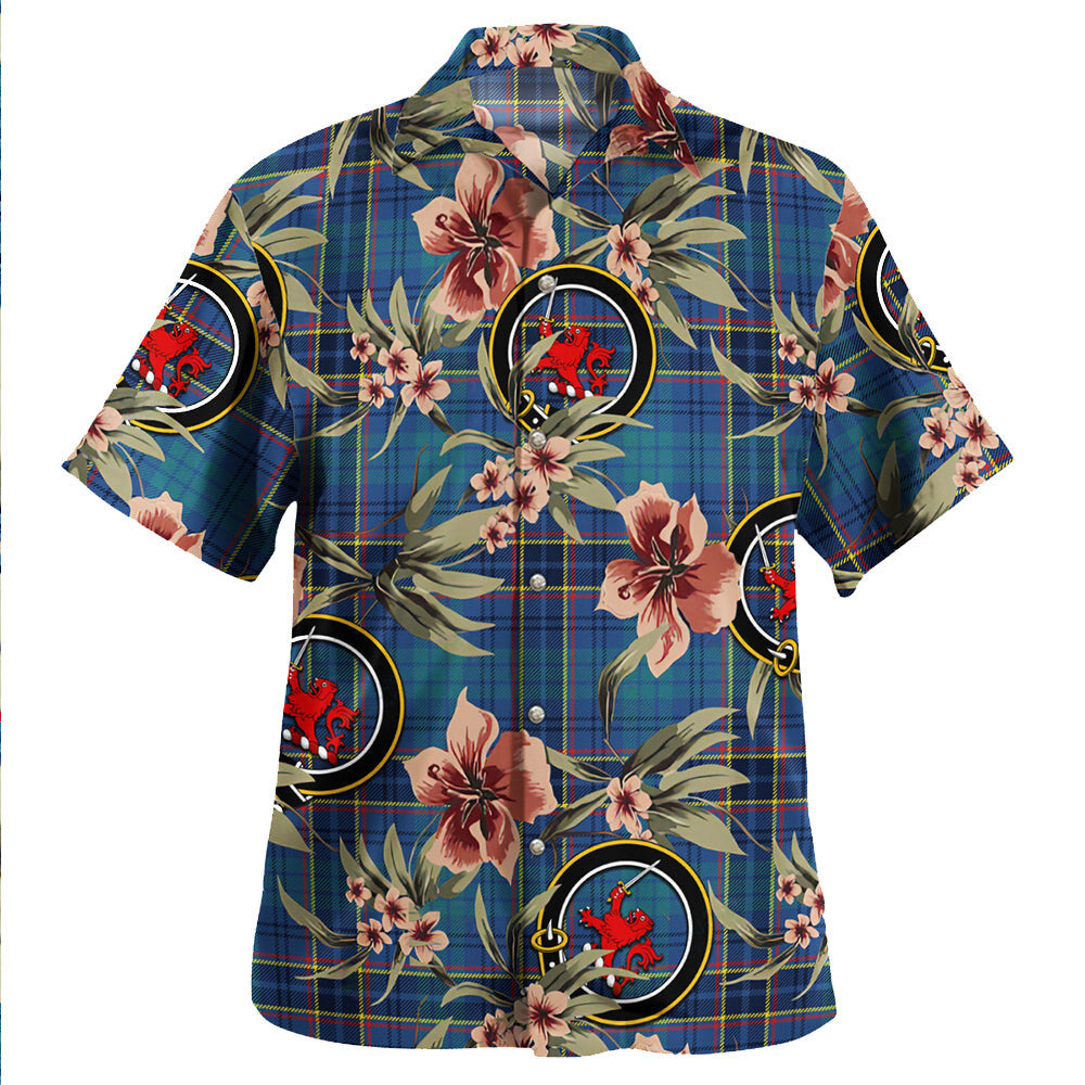 Clan Dempster Modern Tartan Crest Badge Aloha Hawaiian Shirt Tropical Old Style AX22 Dempster Modern Tartan Tartan Today   