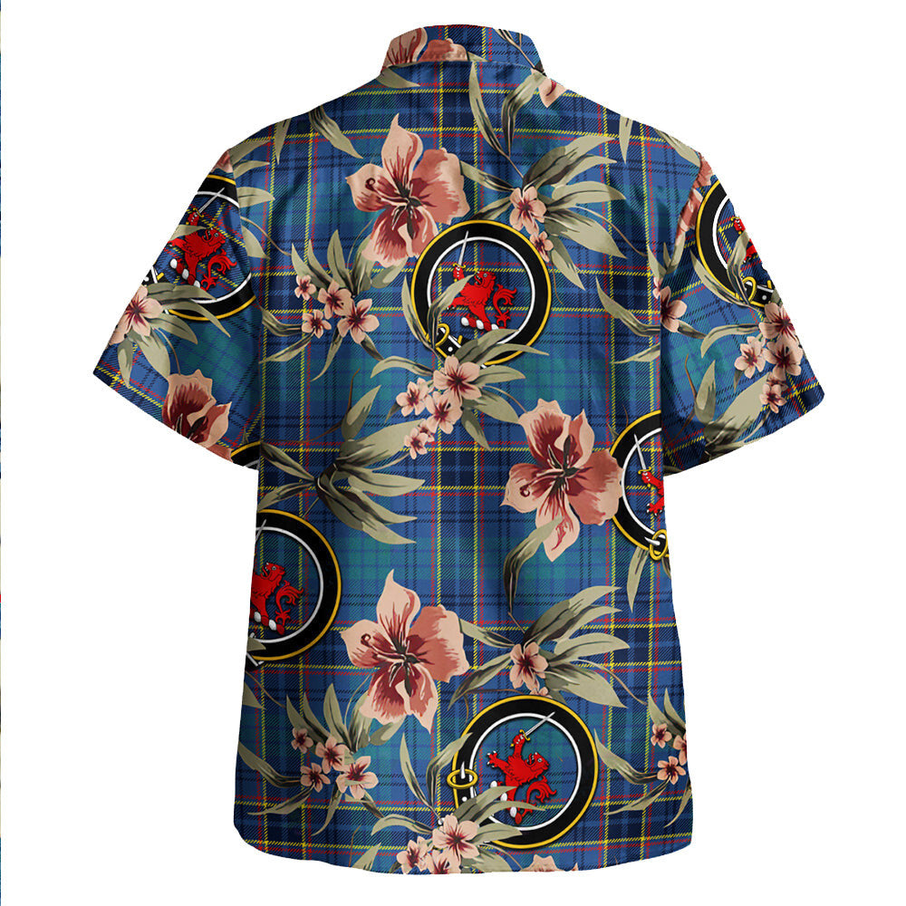 Clan Dempster Modern Tartan Crest Badge Aloha Hawaiian Shirt Tropical Old Style AX22 Dempster Modern Tartan Tartan Today   