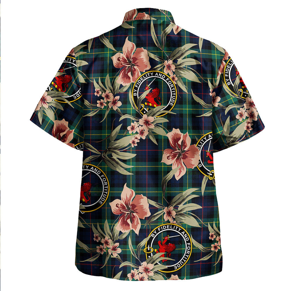 Clan Farquharson Modern Tartan Crest Badge Aloha Hawaiian Shirt Tropical Old Style TY48 Farquharson Modern Tartan Tartan Today   