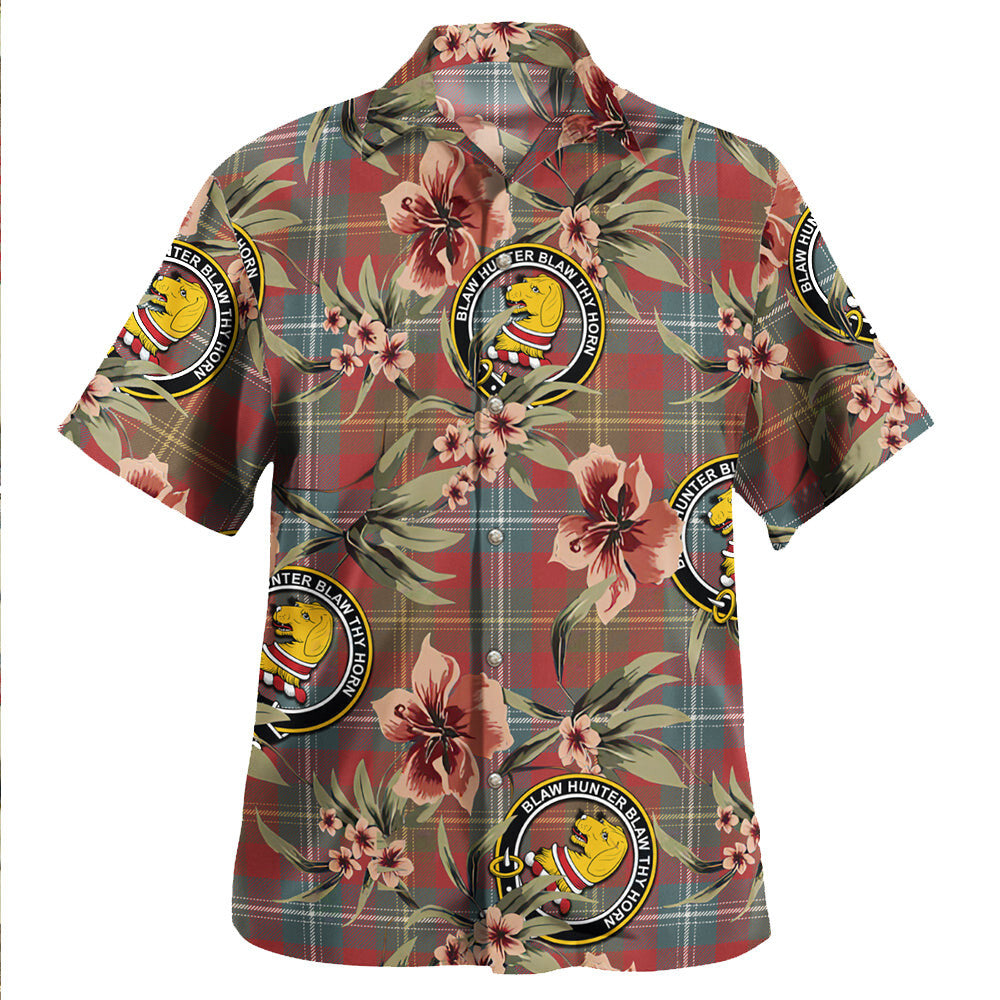 Clan Forrester Weathered Tartan Crest Badge Aloha Hawaiian Shirt Tropical Old Style KX87 Forrester Weathered Tartan Tartan Today   