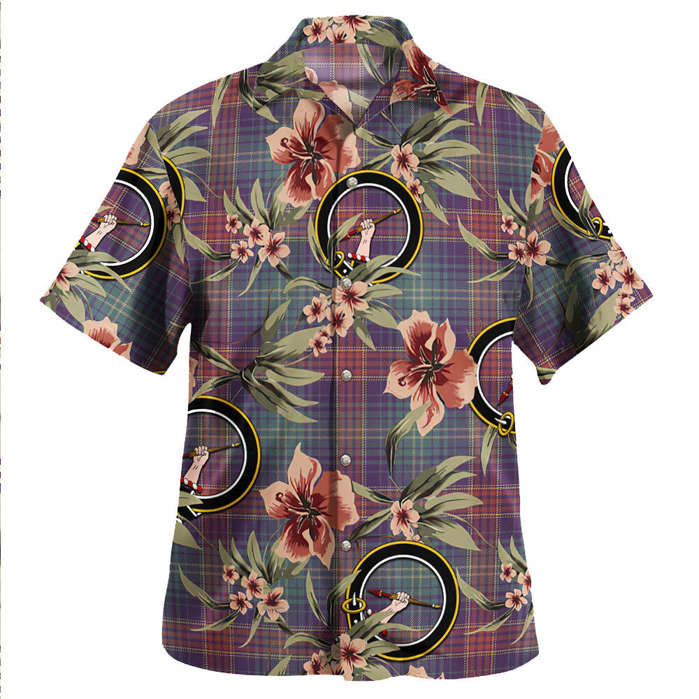 Hart Weathered Tartan Clan Crest Badge Aloha Hawaiian Shirt Tropical Old Style IG84 Hart Weathered Tartan Tartan Today   