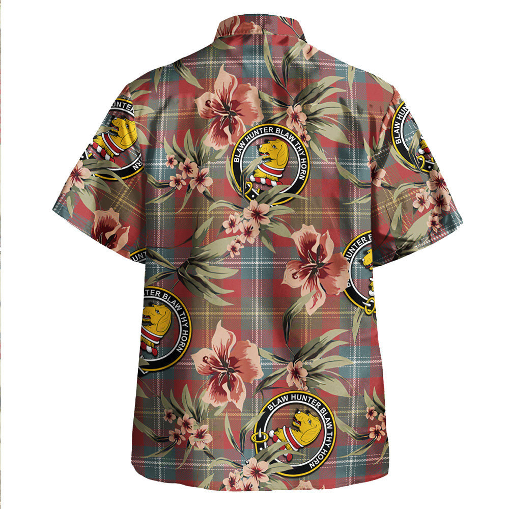 Clan Forrester Weathered Tartan Crest Badge Aloha Hawaiian Shirt Tropical Old Style KX87 Forrester Weathered Tartan Tartan Today   