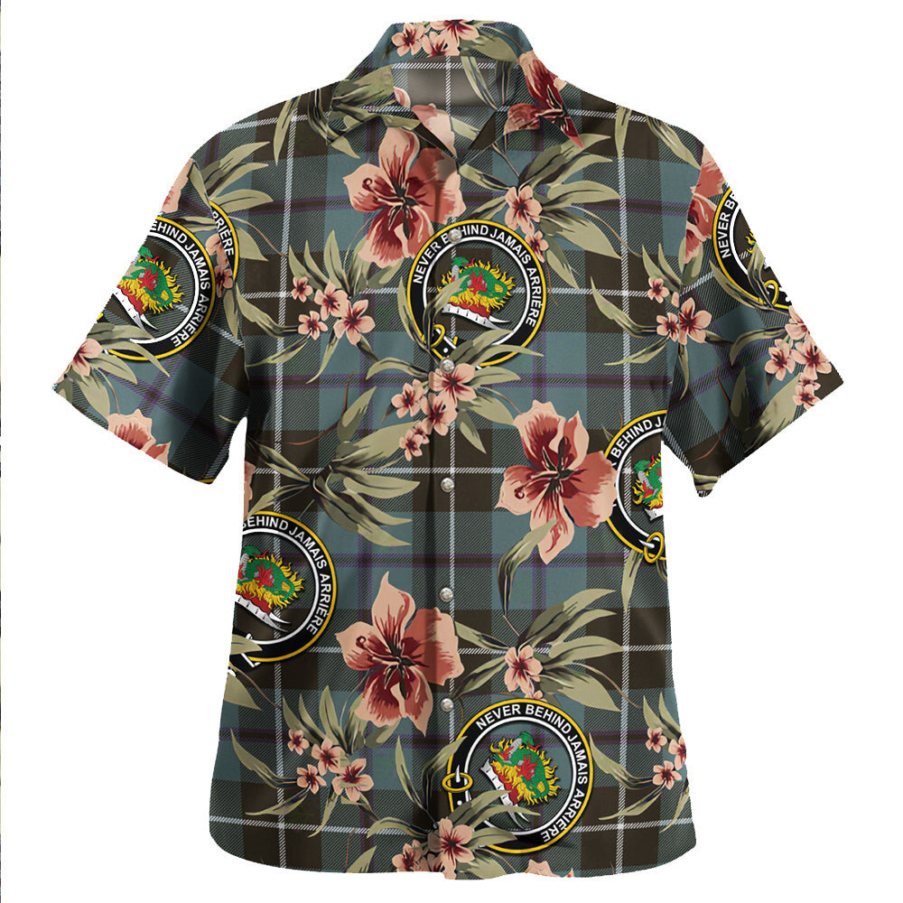 Clan Douglas Weathered Tartan Crest Badge Aloha Hawaiian Shirt Tropical Old Style IA82 Douglas Weathered Tartan Tartan Today   