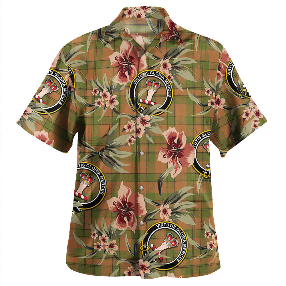 Clan Donachie of Brockloch Hunting Modern Tartan Crest Badge Aloha Hawaiian Shirt Tropical Old Style AM23 Donachie of Brockloch Hunting Modern Tartan Tartan Today   