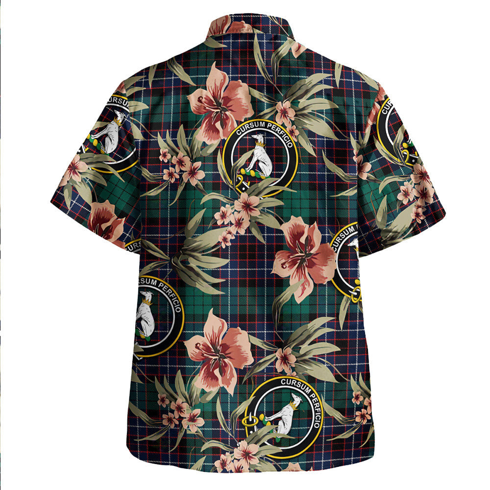 Clan Hunter of Peebleshire Modern Tartan Crest Badge Aloha Hawaiian Shirt Tropical Old Style LL50 Hunter of Peebleshire Modern Tartan Tartan Today   