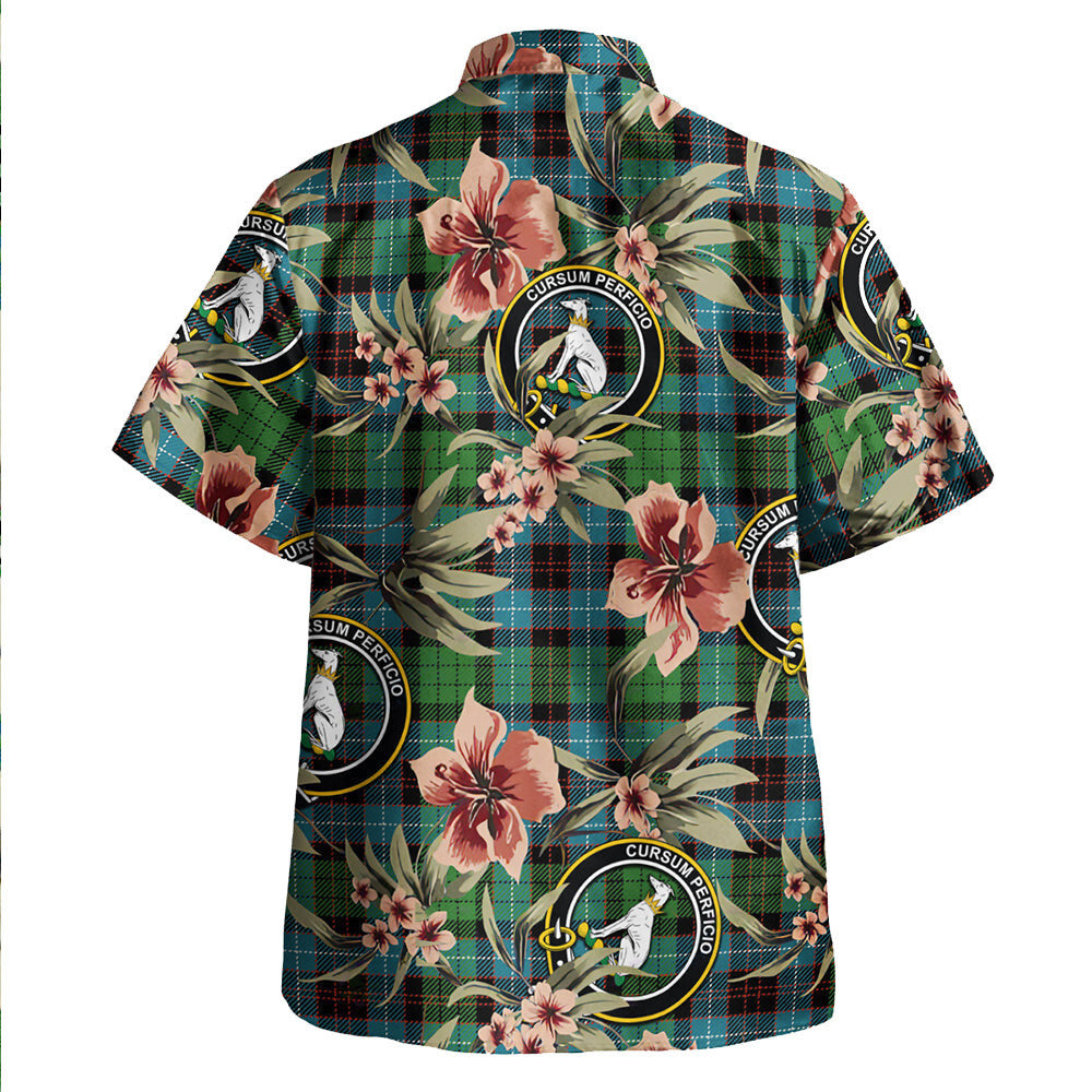 Clan Hunter of Peebleshire Ancient Tartan Crest Badge Aloha Hawaiian Shirt Tropical Old Style RB50 Hunter of Peebleshire Ancient Tartan Tartan Today   