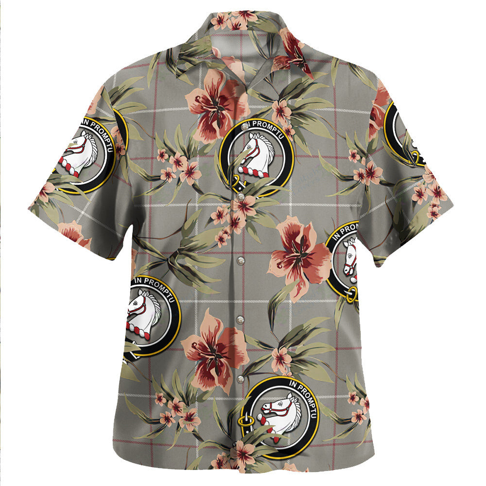 Clan Dunbar of Pitgaveny Tartan Crest Badge Aloha Hawaiian Shirt Tropical Old Style WT63 Dunbar of Pitgaveny Tartan Tartan Today   