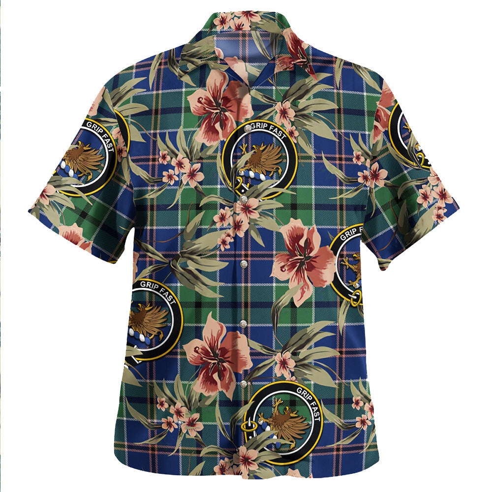 Clan Leslie of the Hebrides Modern Tartan Crest Badge Aloha Hawaiian Shirt Tropical Old Style JT60 Leslie of the Hebrides Modern Tartan Tartan Today   
