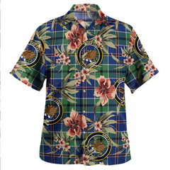 Clan Leslie of the Hebrides Modern Tartan Crest Badge Aloha Hawaiian Shirt Tropical Old Style JT60 Leslie of the Hebrides Modern Tartan Tartan Today   