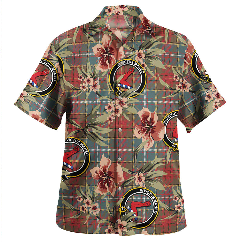 Clan Crozier Weathered Tartan Crest Badge Aloha Hawaiian Shirt Tropical Old Style IC57 Crozier Weathered Tartan Tartan Today   