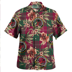 Crawford Red Modern Tartan Clan Crest Badge Aloha Hawaiian Shirt Tropical Old Style EU48 Crawford Red Modern Tartan Tartan Today   