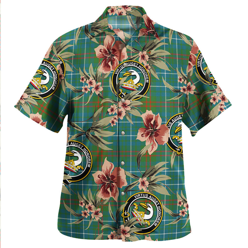 Clan Edmonstone Modern Tartan Crest Badge Aloha Hawaiian Shirt Tropical Old Style FM82 Edmonstone Modern Tartan Tartan Today   