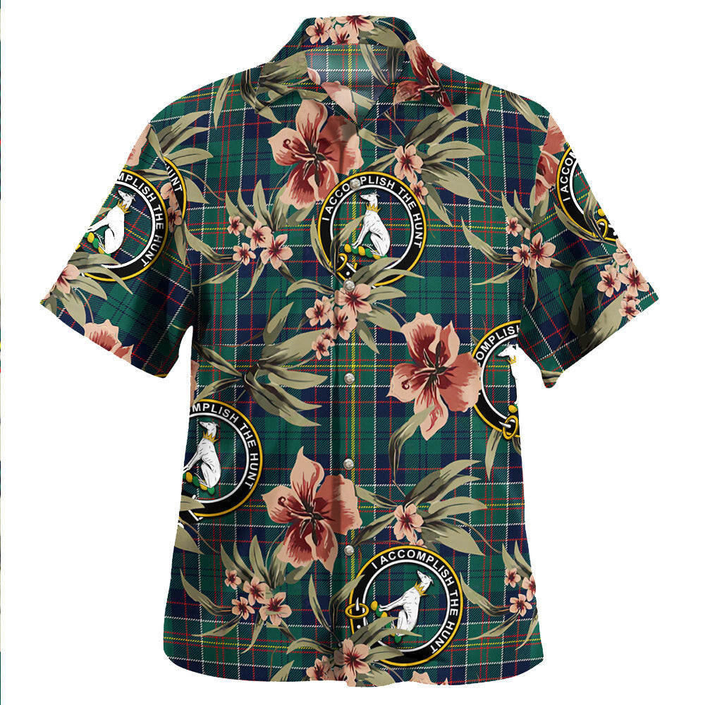 Clan Hunter of Hunterston (Michael of Hunterston) Modern Tartan Crest Badge Aloha Hawaiian Shirt Tropical Old Style ND59 Hunter of Hunterston (Michael of Hunterston) Modern Tartan Tartan Today   