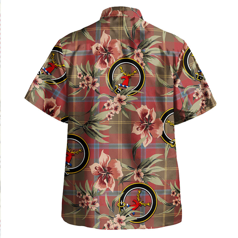 Clan Hutcheson Weathered Tartan Crest Badge Aloha Hawaiian Shirt Tropical Old Style WM69 Hutcheson Weathered Tartan Tartan Today   