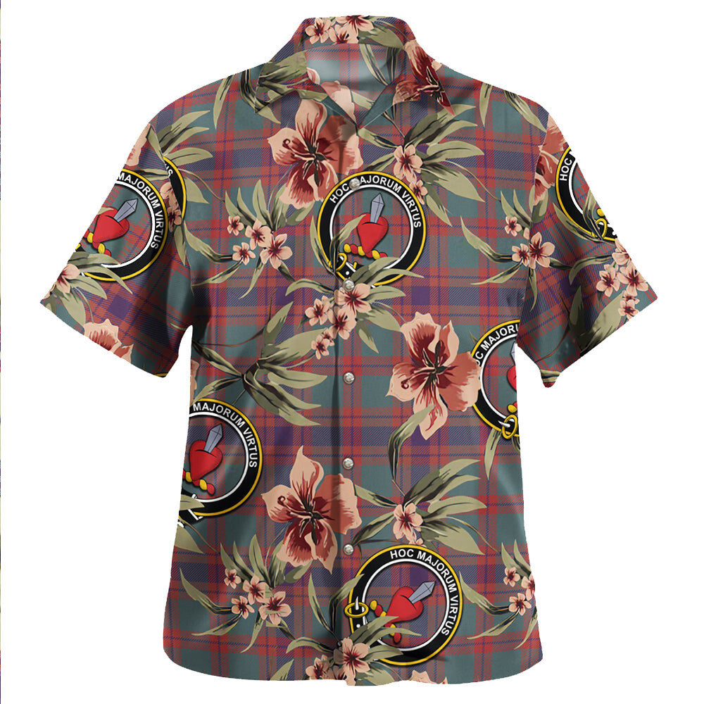 Clan Logan Light Weathered Tartan Crest Badge Aloha Hawaiian Shirt Tropical Old Style GZ26 Logan Light Weathered Tartan Tartan Today   